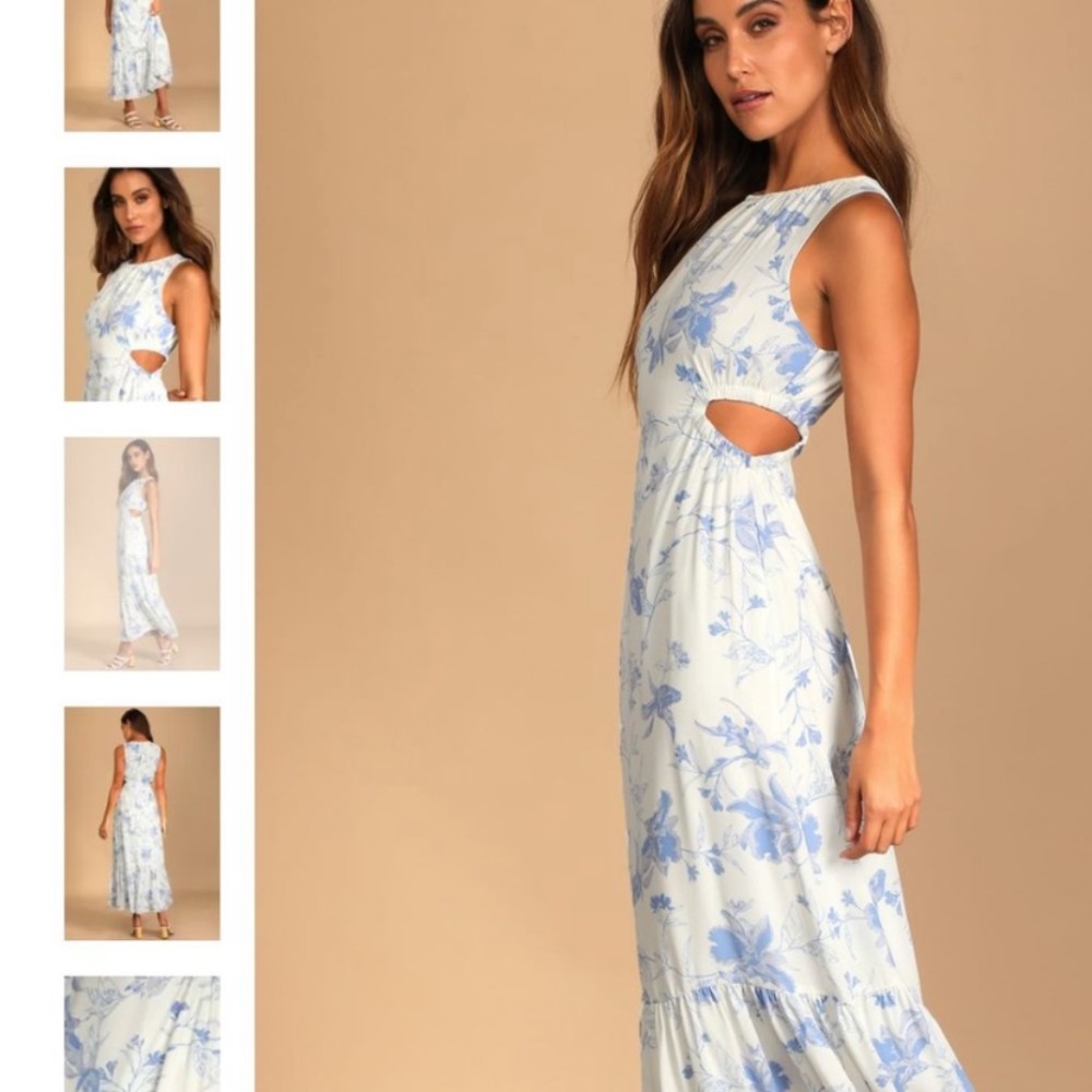 NWT Lulus floral print cutout maxi dress